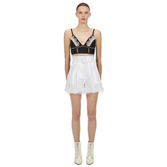 Self-Portrait white lace shorts size US6 high waisted - Picture 1 of 12
